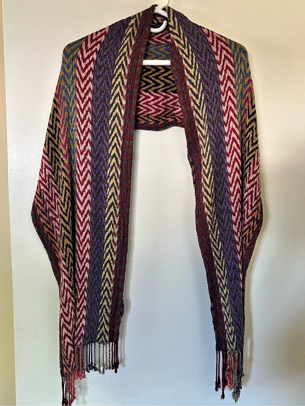 Chelsey II Multicolor Chevron Fringe Scarf
